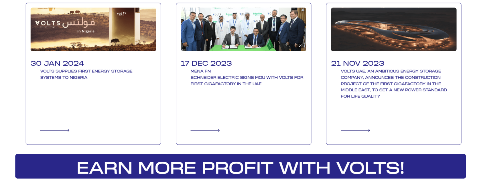 VOLTS UAE — website and campaign screen